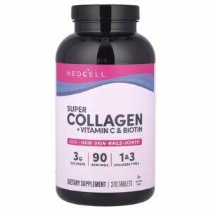 NeoCell, Super collagène, + vitamine C et biotine, 270 comprimés