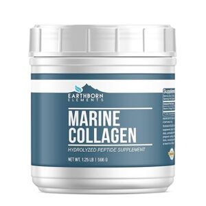 Poudre de peptides de collagène marin hydrolysés Earthborn Elements 1,25 lb, pur et non dilué, complément alimentaire