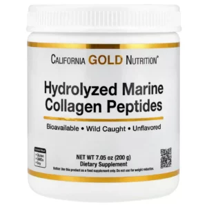 Peptides de collagène marin hydrolysé California Gold Nutrition, sans saveur, 200 g