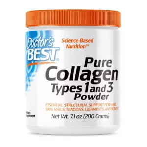 Poudre de collagène Doctor's Best (types 1 et 3), 7,1 oz.