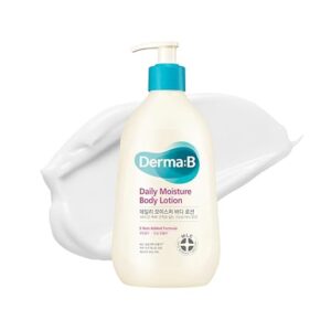 DERMA B | Lotion corporelle hydratante quotidienne | Crème pour le corps pour peaux sèches | Hydratant corporel longue durée pour peaux sensibles | Parfum boisé et poudré | Soin au panthénol et au beurre de karité | 400 ml