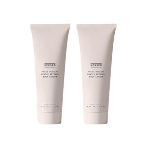 Lotion corporelle au rétinol Versed Press Restart, lot de 2 – Lotion raffermissante au beurre de cacao, squalane et vitamine E – Hydratant corporel léger pour peaux sèches et vieillissantes