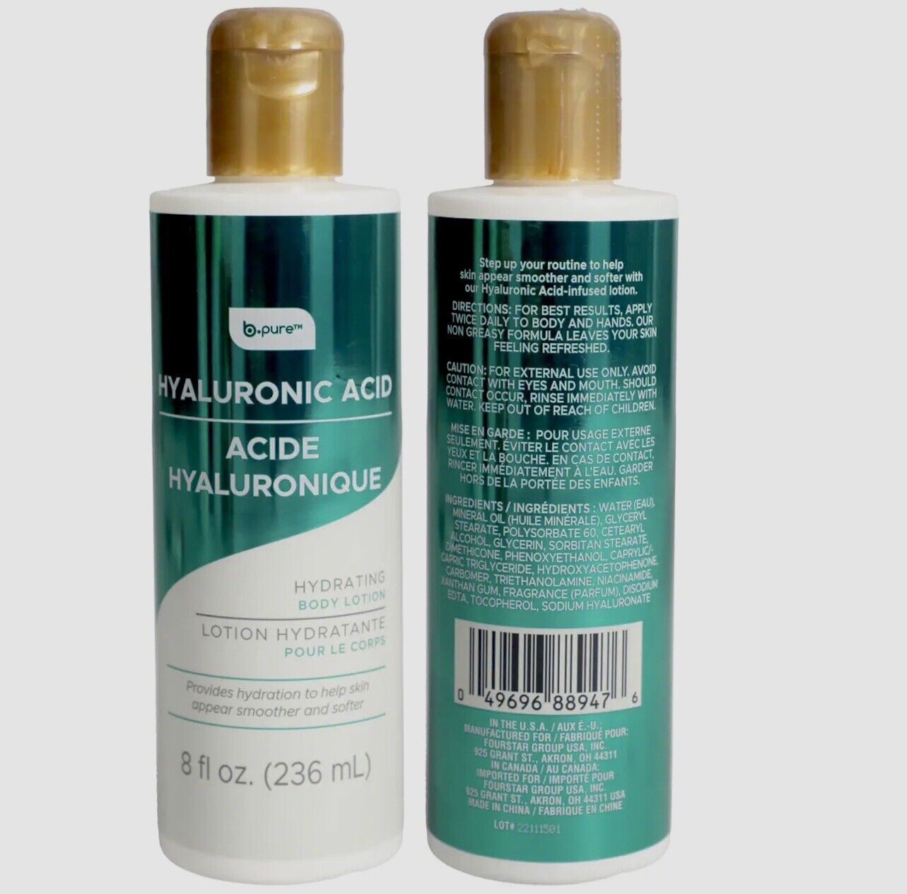 b.Pure Lotion corporelle à l'acide hyaluronique pur